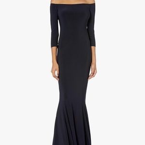 Norma Kamali Black Strapless Fishtail Gown